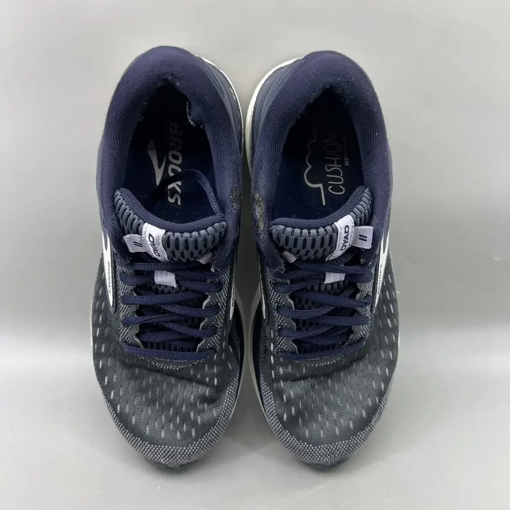 Brooks Dyad 11 Running Shoes Women Size 7 B Gray White Comfort Cushion Sneakers